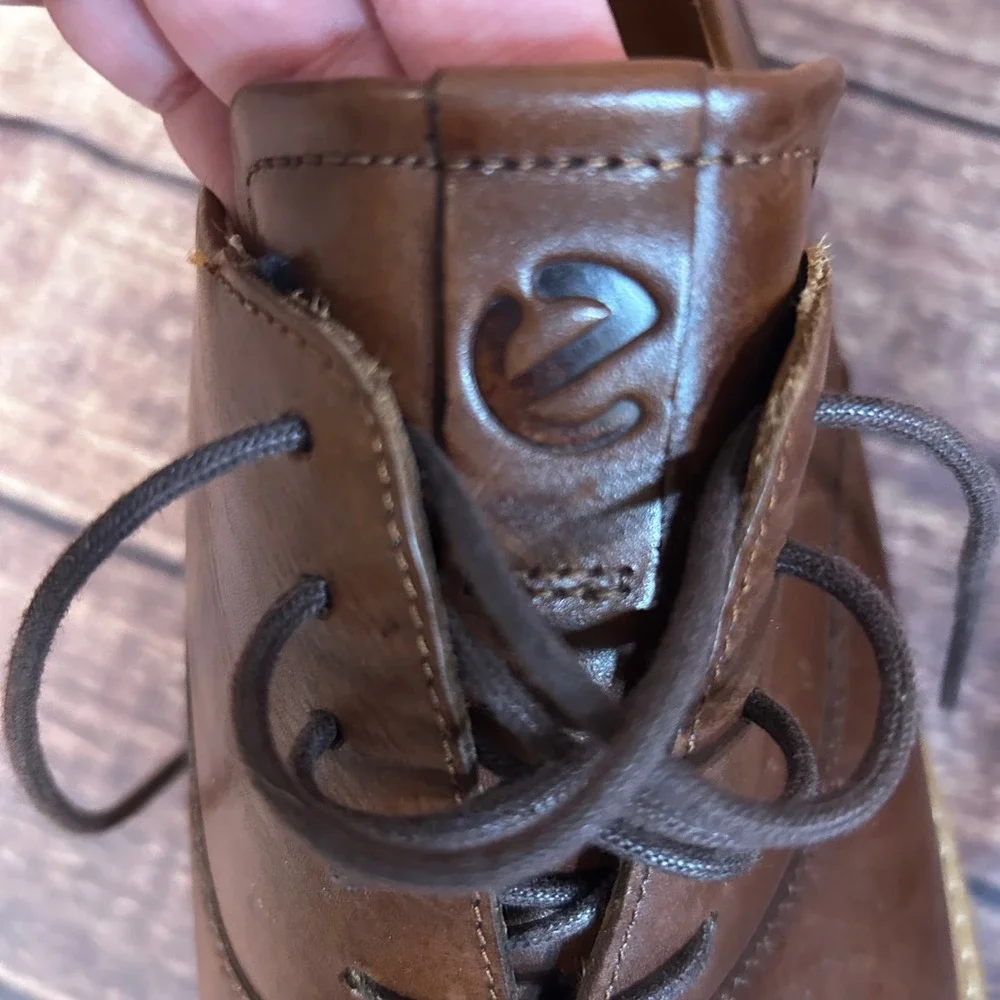 ECCO ST.1 Hybrid Brogue Brown Leather Wingtip Oxford Shoes Mens Sz 46 US 12-12.5